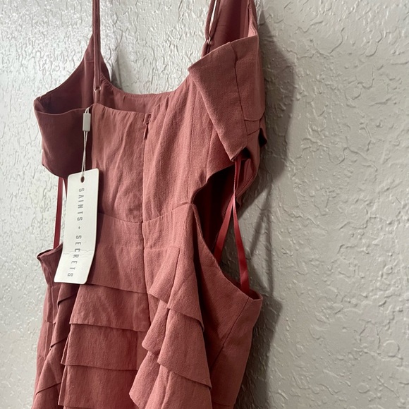 Saints and Secrets Augustine Pleated Detail Cut-Out Mini Dress - M - Picture 3 of 6